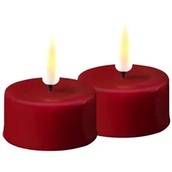 Teelicht LED bordeaux 2 Stück in rot von Deluxe Homeart