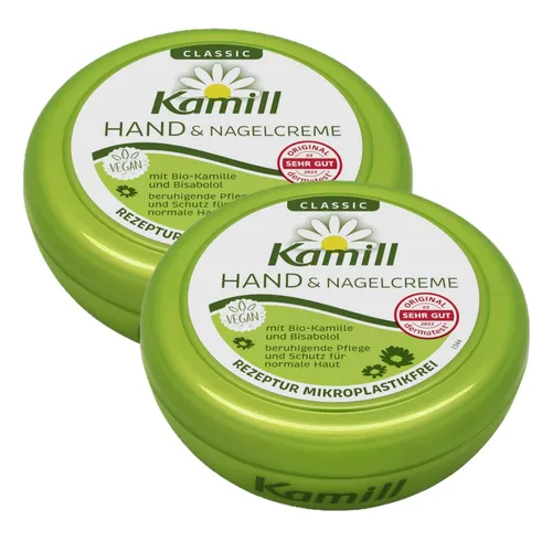 Kamill Hand und Nagel Creme mit natürlicher Kamille 150 ml 2er Pack