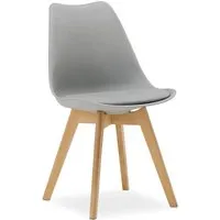 Homestyle4u Küchenstuhl Grau 3149 – Modernes Design - Stilvoller Küchenstuhl im skandinavischen Design. Ergonomische Sitzschale aus Kunststoff und stabile Buchenholzbeine bieten hohen Komfort und Langlebigkeit. Ideal für Küche und Esszimmer.