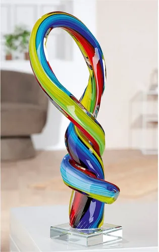 Casablanca by Gilde Fantasy-Figur Skulptur Loop, mehrfarbig - Figuren & Skulpturen – Auffällige Kunstskulptur aus Glas, ideal als einzigartiges Geschenk oder zur Dekoration, Höhe 34 cm.