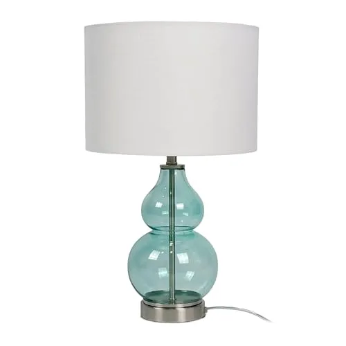 Relaxdays Tischlampe mit Glasfuß E14