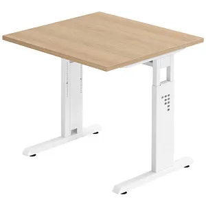 Hammerbacher-Schreibtisch C-Fuß 80x80cm Eiche/Weiß von Hammerbacher