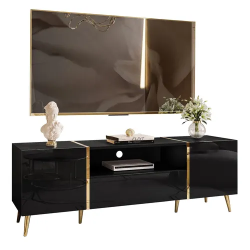 lukmebel RTV Schrank Onyx auf goldenen Beinen