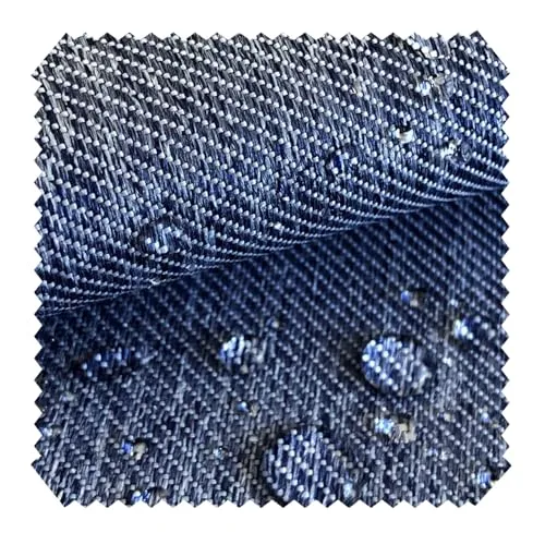NOVELY® Oxford 350D Outdoor-Stoff im Leinen-Look - Mélange Polsterstoff - Wasserabweisende Meterware 1lfm | Farbe: 21 Jeansblau