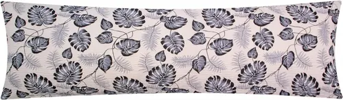Heubergshop Seitenschläferkissenbezug, (1 Stück), Seersucker 40x145cm 100% Baumwolle Tropische Blätter (031/2)