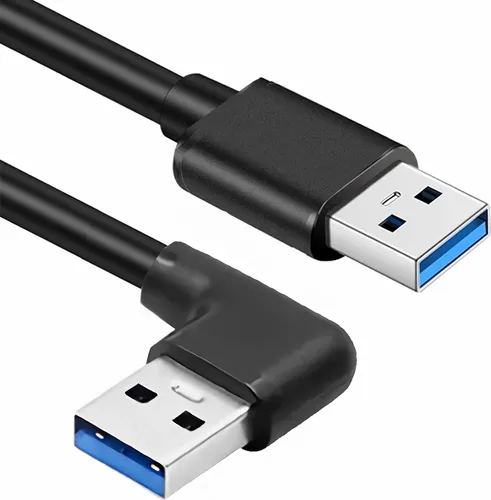 I42 USB 3.0 Kabel Adapter – USB-A auf USB-A Datenkabel, rechts abgewinkelter Stecker, Hochgeschwindigkeit
