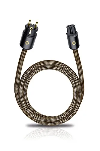 Oehlbach XXL Powercord - High End Stromkabel - Hochwertiges Netzkabel für stabile Stromversorgung, mit 4mm² HPOCC-Innenleiter und 2-fach Schirmung, ideal für Hifi- und Audiokomponenten. VDE geprüft und 3m lang.