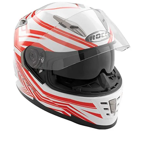 ROCC 482 Integralhelm, Farbe Weiss-rot, Größe L (59/60)