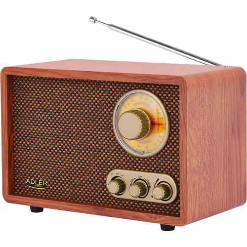 Adler AD 1171 Radio mit Bluetooth und MP3-Wiedergabe - Retro-Design in Gold - Retro Radio mit Bluetooth-Konnektivität, ideal für Musikliebhaber. Perfekt für Wohnzimmer, Küche oder Schlafzimmer. Genießen Sie Ihre Lieblingsmusik drahtlos mit einem eleganten Hölzergestell.