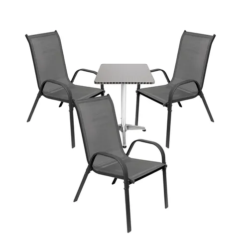 4-tlg Bistroset Anthrazit