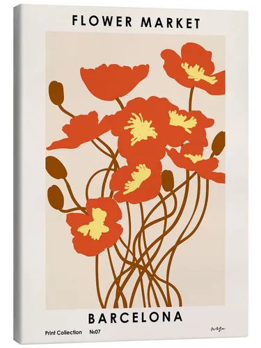 Posterlounge Wandbild Flower Market, Barcelona, NKTN, erhältlich als Poster, Leinwandbild, Wandsticker oder Acrylglasbild