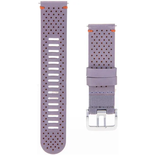 Polar WRIST BAND 22MM Leather Armband in grau-orange - Armband aus pflanzlich gegerbtem Echtleder, kompatibel mit Polar Sportuhren, bietet ein schnelles Wechselsystem und hohen Tragekomfort durch weiches Mikrofaser.