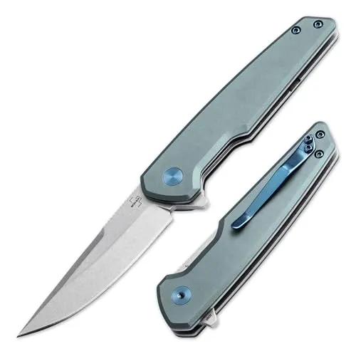 BÖKER PLUS® The Dace - Flaches Einhandmesser mit Linerlock - Hochwertiges EDC Taschenmesser mit 7,3 cm Nitro-V Klinge und Aluminiumgriff. Ideal für Camping, Outdoor und Alltag. Praktisches Design mit Clip für einfache Tragbarkeit.