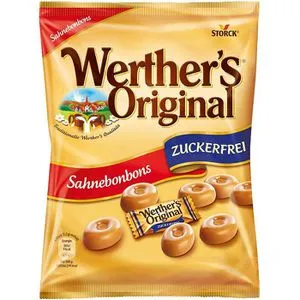 Werther's Original Zuckerfreie Sahnebonbons 70g - Süßes & Knabbereien: Leckere Sahnebonbons ohne Zucker mit intensivem Karamellgeschmack für unbeschwerten Genuss, ideal für unterwegs oder zu Hause.