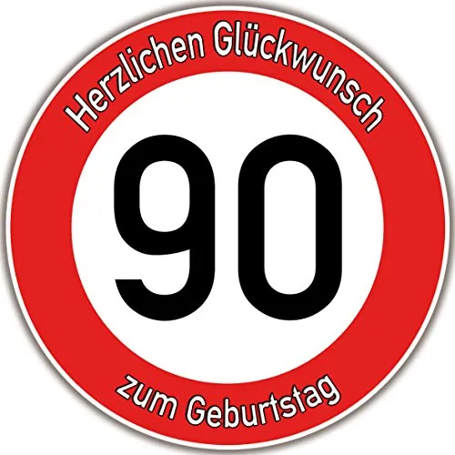Tortenaufleger Fototorte Warnschild 90. Geburtstag - 20 cm - Sonstige - Brillante Farbqualität und glutenfreies Zuckerpapier, ideal für eine unvergessliche 90. Geburtstagsfeier. Handmade in Germany mit kostenlosem Versand!