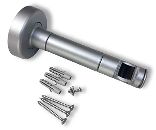 nodeko Halter mit Magnet für Gardinenstangen, Vorhangstangenhalter magnetisch (Chrom matt)