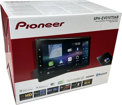 SPH-EVO107DAB-UNI2 - 10,1-Zoll 2DIN Multimedia Receiver, Wi-Fi-fähig mit Apple CarPlay und Android Auto, inkl. DAB+ und innovativem LED-Navigationsassistent