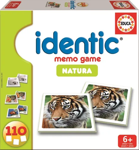 Educa Identic Natura Gedächtnisspiel – Lernspiel für Kinder - Spaßiges Gedächtnisspiel mit 110 Karten, das die visuellen Fähigkeiten und das Erinnerungsvermögen von Kindern ab 6 Jahren fördert. Ideal für die ganze Familie!