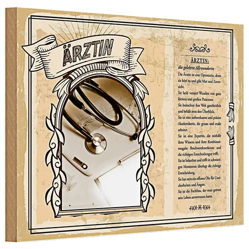 Holzschild Berufe 30x20cm Ärztin Expertin Mut Zuversicht