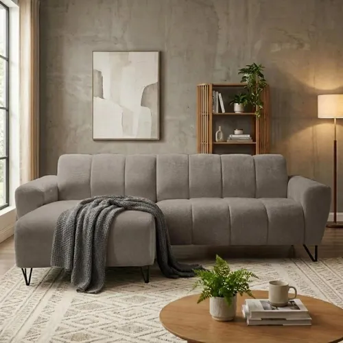 Beautysofa VOLARE MINI Ecksofa mit Metallbeinen - Kompaktes Ecksofa mit elegantem Design und hohem Sitzkomfort für kleine bis mittelgroße Räume. Wählen Sie zwischen zwei hochwertigen Stoffvarianten für ein stilvolles Wohnambiente.