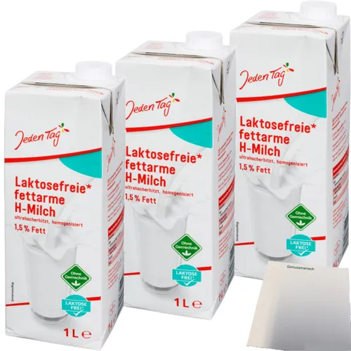 Jeden Tag laktosefreie haltbare Milch 1,5% 3er Pack 3x1l Packung usy Block