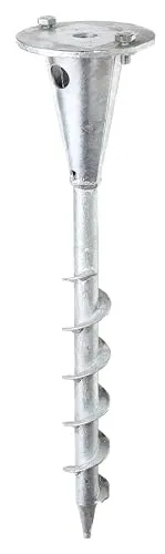 Alberts 657222 Einschraub-Bodenhülse für unterschiedliche Halterungen | feuerverzinkt | Länge 400 mm