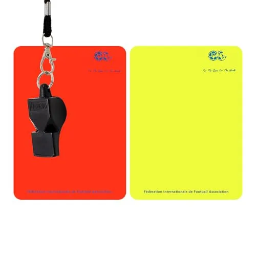 KYSUN Schiedsrichter Set, Sport Schiedsrichter Karten Set, FußBall Schiedsrichter Karten Schiedsrichter Pfeifen Set, mit Gelbe & Rote Karte, Pfeifenschnur, für FußBallspiel Schulsport