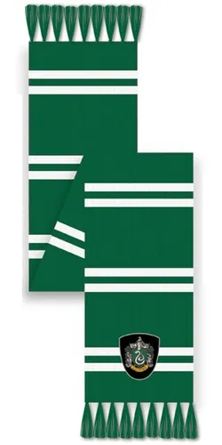 Harry Potter - House Slytherin Schal Grün/Silber - Hochwertiger Schal für Fans von Slytherin. Aus weicher Baumwolle gefertigt, bietet er Komfort und Stil für jeden Anlass. Ideal für kalte Tage und das passende Accessoire für jeden Look.