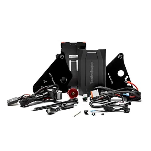ROCKFORD FOSGATE RFK-HDRK Audio Kit - KFZ-Lautsprecherboxen für Harley-Davidson® Road King™ 1998-2014+, inklusive Plug-and-Play Kühlkörper und Kabelbaum für einfache Installation und außergewöhnliches Klangerlebnis.