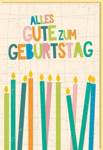 Skorpion Geburtstagskarte mit Kerzenmotiv – Bunte Glückwunschkarte aus Zuckerrohrpapier, Pastelltöne auf beigem Hintergrund für Feiern mit Familie und Freunden - mit Umschlag