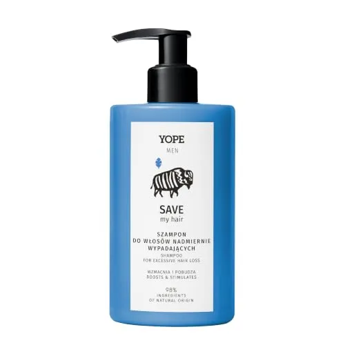 YOPE Save my Hair Shampoo für Männer, Stärkend bei Haarausfall mit L-Arginin & Guarana, Natürliche Pflege für kräftigeres Haar, 300 ml