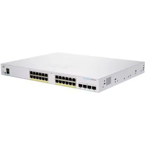 Cisco Switch Business CBS250-24FP-4G-EU - 24-Port Gigabit Switch mit 24 PoE+ Ports für maximale Flexibilität, ideal für Unternehmen, die Netzwerkgeräte mit Strom versorgen möchten.