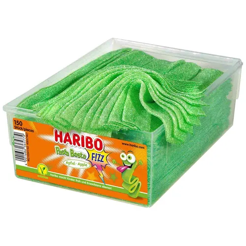 Haribo Pasta Basta Apfel Sour 150 Stück - Fruchtgummi Dose 7,90€/1kg