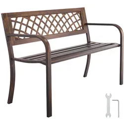 VEVOR Gartenbank 116 cm - Stilvolle Terrassenbank mit 250 kg Tragkraft - Gartenbänke für entspannte Momente im Freien. Diese robuste Bank aus Kohlenstoffstahl bietet Platz für zwei Personen und ist wetterfest, ideal für jeden Garten oder Balkon.