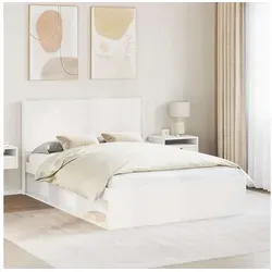 furnicato Bettgestell 126,5 x 193 x 100 cm Weiß Massivholz mit Stauraum