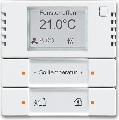 Busch-Jaeger 6128/28-84 Bedienelement 2/4f. mit RTR - Smart Home Bedienelement für KNX-Systeme, mit innovativem Farbkonzept zur einfachen Funktionserkennung und vielseitigen Steuerungsoptionen für Licht, Jalousien und mehr.