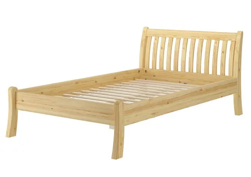 ERST-HOLZ Bett Komfortables Echtholzbett 120 x 200 cm aus Kiefer - Massives Einzelbett aus Kiefernholz mit geschwungenen Pfosten für ein einzigartiges Design, ideal für Gästezimmer und Kinderzimmer. Hohe Qualität und Langlebigkeit, einfache Selbstmontage.