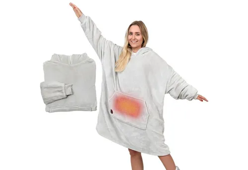 Beheizbarer Deckenhoodie NorthHeat XL – Extra flauschig und gemütlich - Der XL beheizbare Deckenhoodie von NorthHeat vereint Komfort und Stil. Hergestellt aus hochwertigem, flauschigem Material, ideal für entspannte Abende auf dem Sofa oder unterwegs.