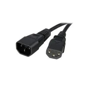 StarTech.com Standard Computer Power Cord Extension - C14 to C13 - Spannungsversorgungs-Verlängerungskabel - IEC 320 EN 60320 C13 - IEC 320 EN 60320 C14 - 1,0m - Schwarz (PXT1001M)