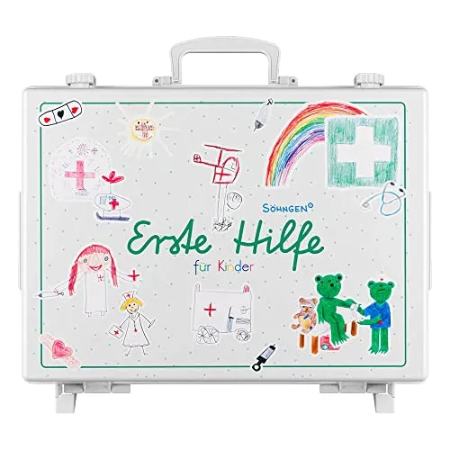 aluderm by Söhngen SÖHNGEN Erste-Hilfe-Koffer kleine GROSSE Hilfe Schule XS-XXL, mit Wandhalterung, Art.-Nr. 0350117 | Verbandskasten | Notfallkoffer | Erste Hilfe Kasten
