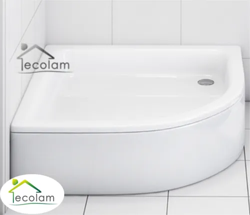 Duschwanne Duschtasse Viertelkreis 90x90x26 cm Schürze R= 55 Ablauf GRAWELLO