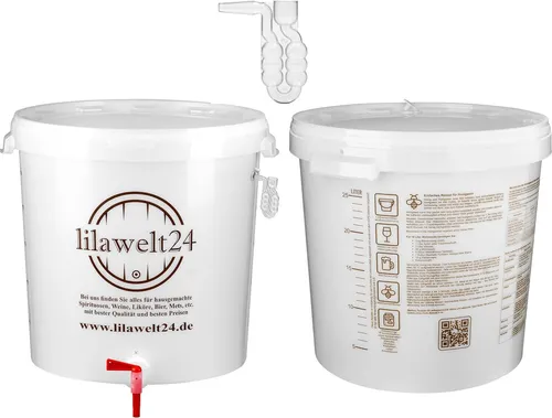 30l Gärbehälter mit Gärrohr - Perfekt für Bierherstellung - Ausrüstung für die Bierbrauerei, 30 L Volumen und aus robustem Kunststoff für optimale Fermentation.