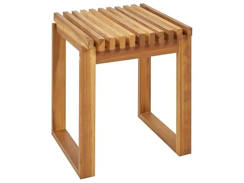 BELIANI Garten-Beistelltisch Hellbraun Akazienholz 40x40 cm - Quadratischer Gartentisch aus robustem Akazienholz, witterungsbeständig und ideal für Terrasse oder Balkon. Die natürliche Holzmaserung macht jedes Stück zum Unikat.