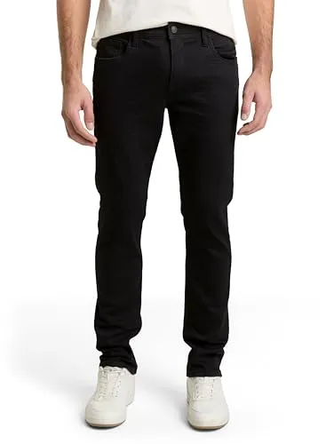 Tom Tailor Tapered Jeans Rinsed Blue Denim 25/30 - Klassische Five-Pocket Jeans mit optimaler Passform dank weicher Baumwolle-Elasthan-Mischung. Gürtelschlaufen und aufgesetzte Taschen für praktischen Komfort.