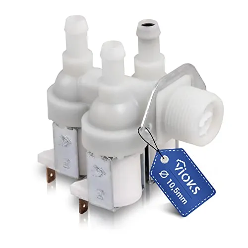 VIOKS Magnetventil 230v 3/4 Zoll Ersatz für Miele Ventil Wasser 1678013 / Wasser Ventil 3-fach 90° Ø 10,5 mm passend für Miele Waschmaschine W961 Novotronic W985 W822 W842 W830 W907 uvm