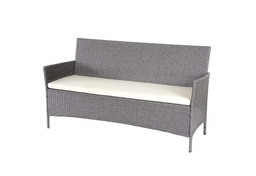 Proregal Gartenbank Grau, Metall, 3-Sitzer, 154x82x60 cm