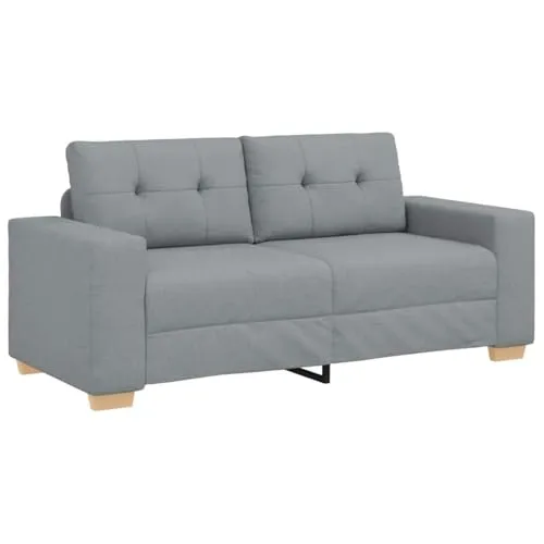 vidaXL Zweisitzer-Sofa Hellgrau 140 cm - Stylisches Zweisitzer-Sofa aus strapazierfähigem Polyester, perfekt für gemütliche Stunden. Mit dick gepolsterten Sitzen und stabiler Konstruktion für höchsten Komfort und Langlebigkeit.