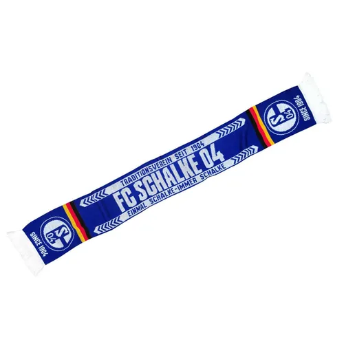 FC Schalke 04 Schal Tradition Blau - Stylischer Schal in Blau und Weiß, aus 100% Polyacryl, ideal für echte Fans und kalte Tage. Unterstütze deinen Verein mit diesem modischen Accessoire!