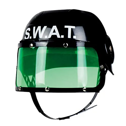 Aufregender Polizei Kinderhelm SEK/Schwarz-Grün/SWAT-Helm Spezialeinheit für Jungen/Perfekt angezogen zu Kinder-Fasching & Kostümfest