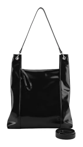 Seidenfelt Delary Schultertasche 43 cm schwarz - Elegante Handtasche mit 43 cm, aus hochwertigem Material und ideal für den täglichen Gebrauch oder besondere Anlässe.